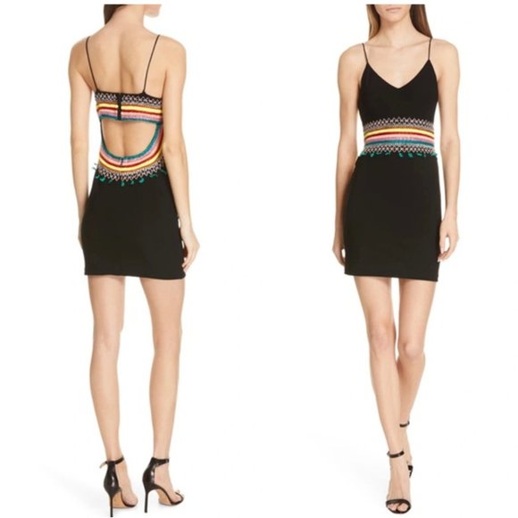 alice + olivia Loralee Embroidered Fitted Minidress - Picture 4 of 8